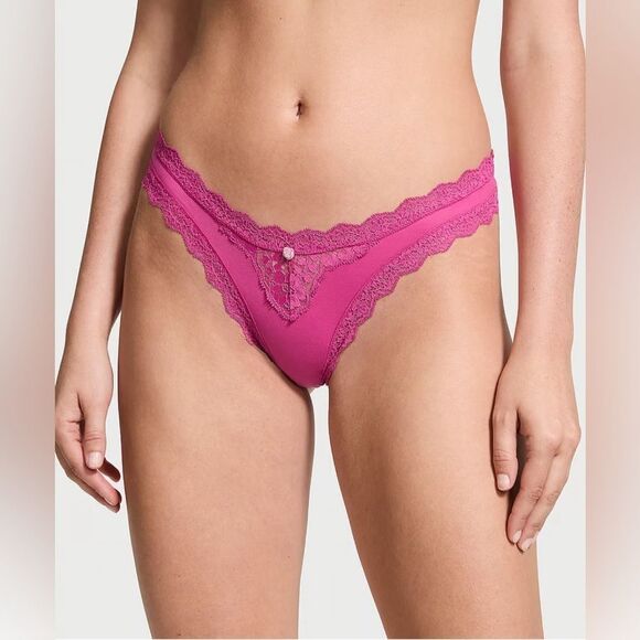 NWT- FALL 2024 DREAM ANGELS
Lace-Trim Thong Panties- size LARGE - Picture 3 of 8